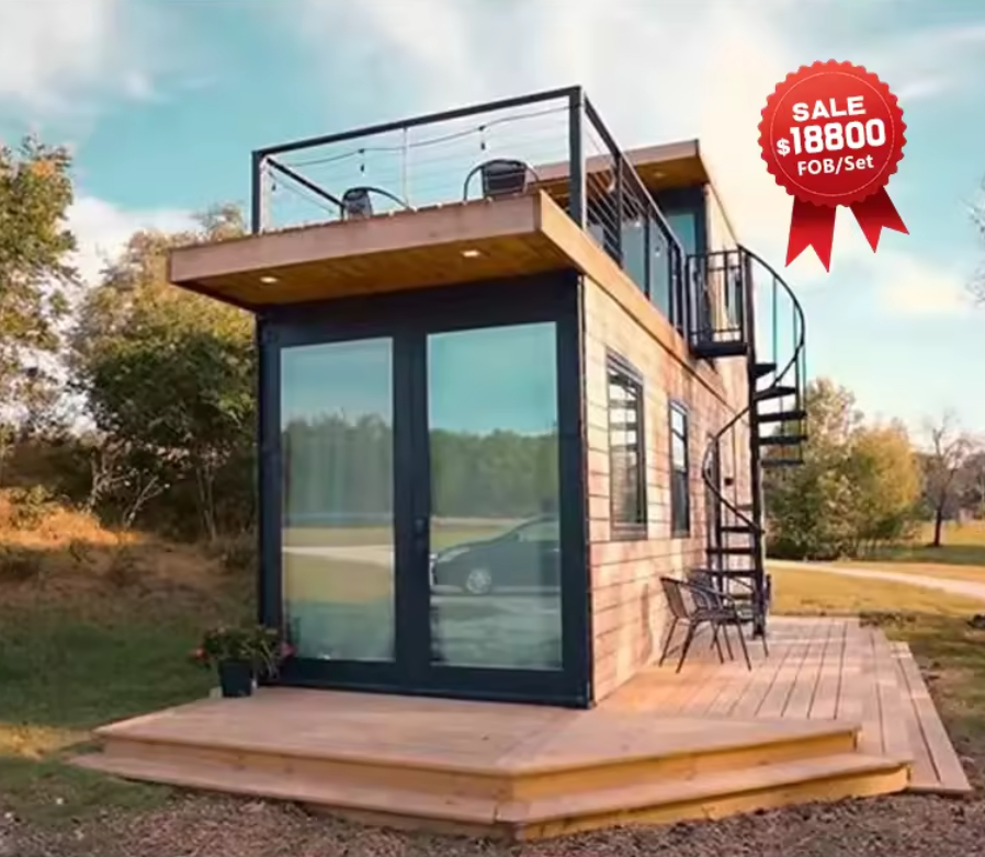 Ready To Ship Fold-Out Portable Shipping Container Home Cheap Tiny House Cabin Box on Wheels